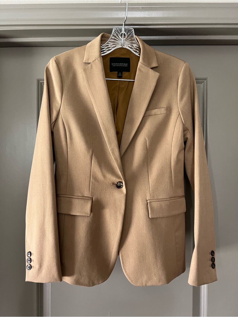 Banana Republic Long and Lean Blazer Tan Camel Size 0